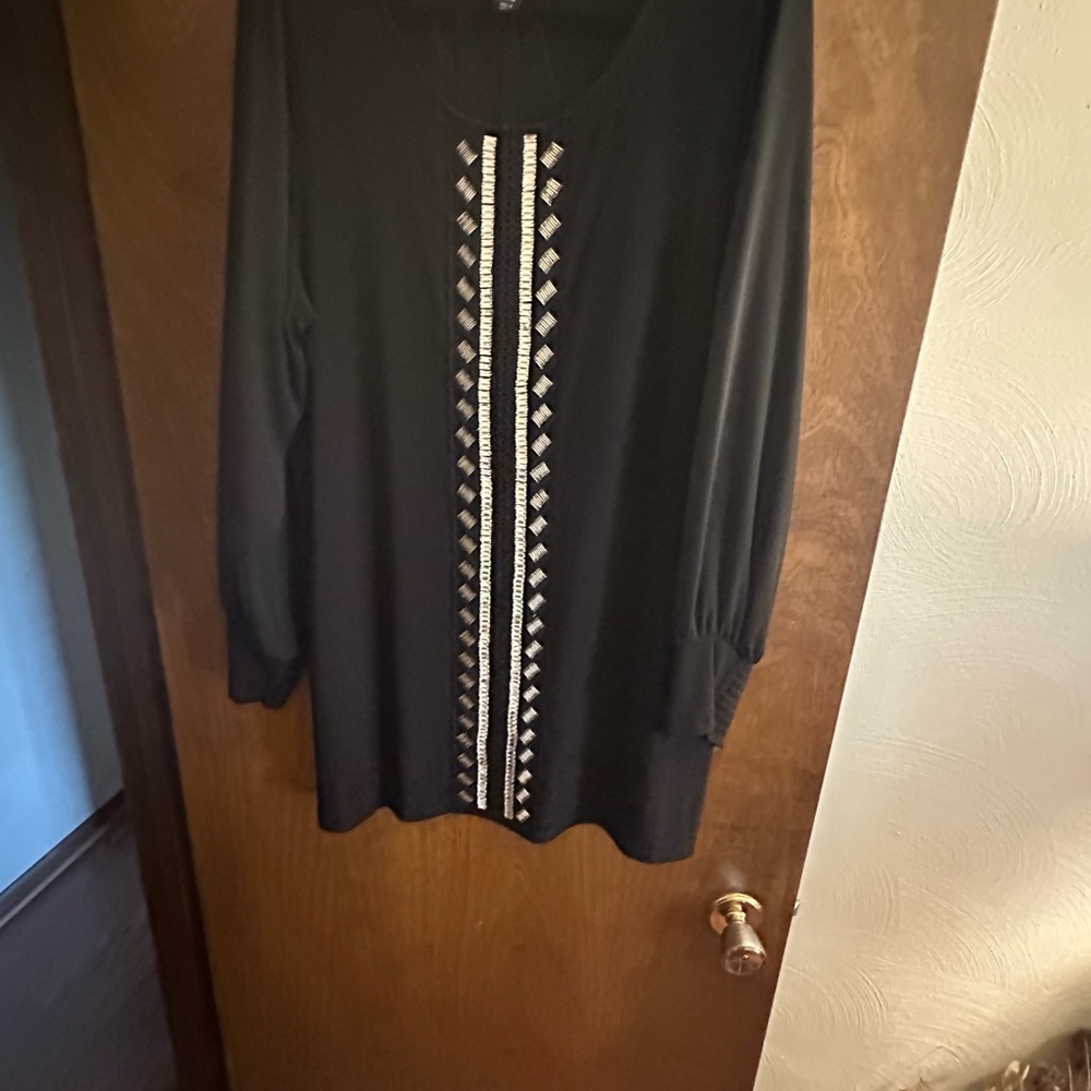 Black Tunic with Silver Embellishments